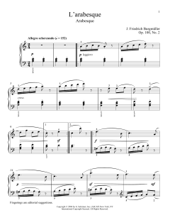 Arabesque, Op. 100, No. 2 von Friedrich Burgmuller (Download) 
