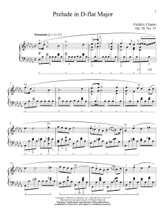 Prelude In Db Major, Op. 28, No. 15 von Frédéric Chopin (Download) 