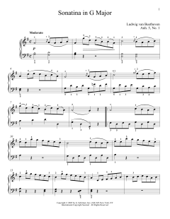 Piano Sonatina In G Major von Ludwig van Beethoven (Download) 