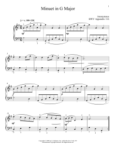 Menuet In G Major, BWV App. 116 von Christos Tsitsaros (Download) 