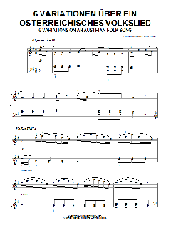 Six Variations On An Austrian Folk Song von Friedrich Kuhlau (Download) 