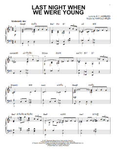 Last Night When We Were Young [Jazz version] von Harold Arlen (Download) 