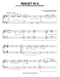 Minuet In G [Jazz version] von Johann Sebastian Bach (Download) 