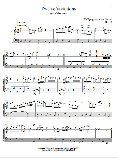 Twelve Variations on A Menuett, K. 179 von Wolfgang Amadeus Mozart (Download) 