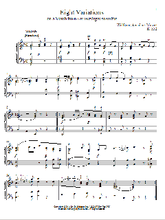 Eight Variations On A March from Les Mariages Samnites, K. 352 von Wolfgang Amadeus Mozart (Download) 