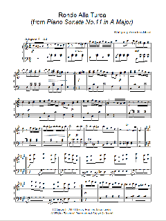 Rondo Alla Turca, from the Piano Sonata A Major, K331 von Wolfgang Amadeus Mozart (Download) 