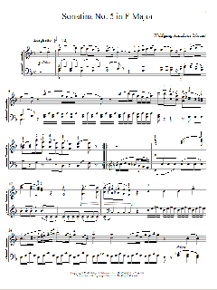 Sonatina No. 5 In F Major von Wolfgang Amadeus Mozart (Download) 