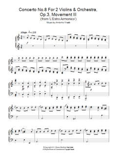 Concerto No.8 For 2 Violins & Orchestra, Op.3, Movement III von Antonio Vivaldi (Download) 