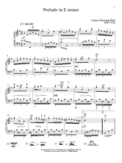 Prelude In E Minor, BMV 938 von Johann Sebastian Bach (Download) 