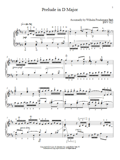 Prelude In D Major, BMV 925 von Johann Sebastian Bach (Download) 