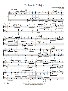 Prelude In F Major, BMV 928 von Johann Sebastian Bach (Download) 
