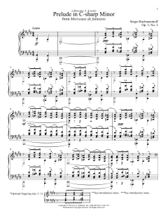 Prelude In C-Sharp Minor, Op. 3, No. 2 von Alexandre Dossin (Download) 