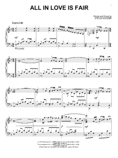 All In Love Is Fair von Stevie Wonder (Download) 