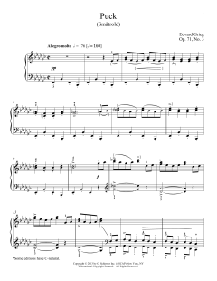 Puck (Smatrold), Op. 71, No. 3 von Edvard Grieg (Download) 