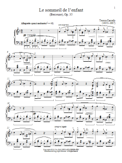 Le sommeil de l'enfant von Teresa Carreño (Download) 