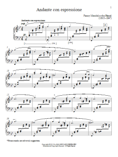 Andante con espressione von Fanny Mendelssohn Hensel (Download) 