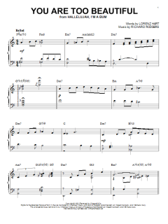 You Are Too Beautiful von Lorenz Hart (Download) 