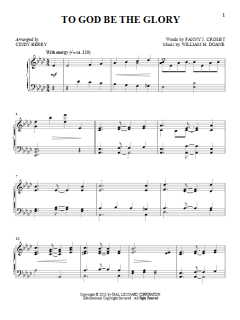 To God Be The Glory von Fanny J. Crosby (Download) 