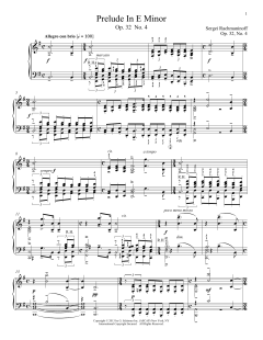 Prelude In E Minor, Op. 32, No. 4 von Sergei Rachmaninoff (Download) 