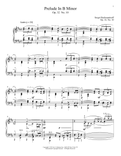 Prelude In B Minor, Op. 32, No. 10 von Sergei Rachmaninoff (Download) 