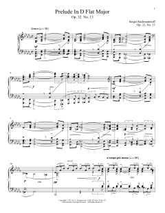 Prelude In D-Flat Major, Op. 32, No. 13 von Sergei Rachmaninoff (Download) 