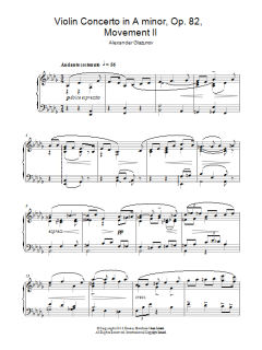 Violin Concerto In A Minor Op. 82, 2nd Movement 'Andante Sostenuto' von Alexander Glazunov (Download) 