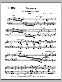 Fantasia In G Minor/B-flat Major, Op. 77 von Ludwig van Beethoven (Download) 