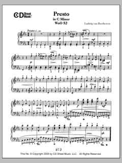 Presto In C Minor, Woo 52 von Ludwig van Beethoven (Download) 