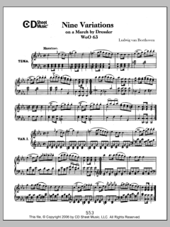 Variations (9) On A March By Dressler, Woo 63 von Ludwig van Beethoven (Download) 