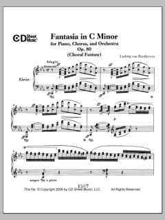 Fantasia In C Minor For Piano, Chorus, And Orchestra von Ludwig van Beethoven (Download) 
