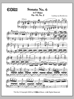 Sonata No. 6 In F Major, Op. 10, No. 2 von Ludwig van Beethoven (Download) 