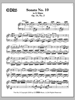 Sonata No. 10 In G Major, Op. 14, No. 2 von Ludwig van Beethoven (Download) 