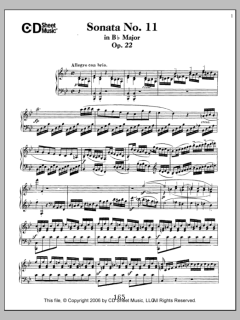 Sonata No. 11 In B-flat Major, Op. 22 von Ludwig van Beethoven (Download) 