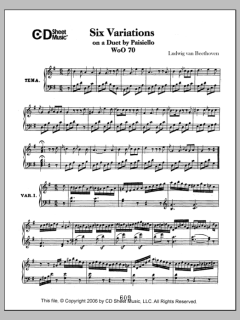 Variations (6) On A Duet By Paisiello, Woo 70 von Ludwig van Beethoven (Download) 