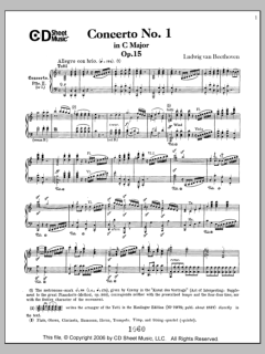 Concerto No. 1  in C Major, Op. 15 von Ludwig van Beethoven (Download) 