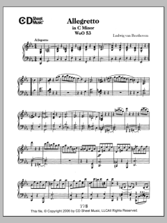 Allegretto In C Minor, Woo 53 von Ludwig van Beethoven (Download) 