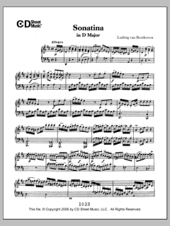 Sonatina in  D Major von Ludwig van Beethoven (Download) 