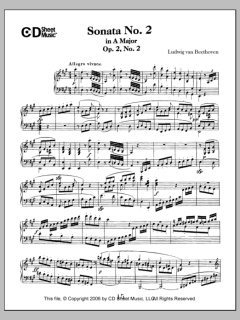 Sonata No. 2 In A Major, Op. 2, No. 2 von Ludwig van Beethoven (Download) 