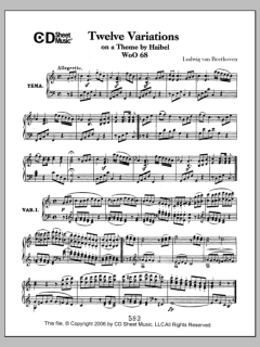 Variations (12) On A Theme By Haibel, Woo 68 von Ludwig van Beethoven (Download) 