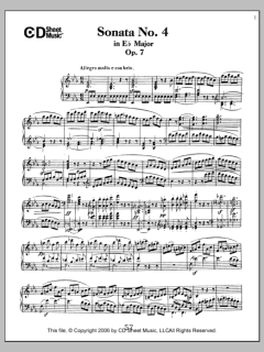 Sonata No. 4 In E-flat Major, Op. 7 von Ludwig van Beethoven (Download) 