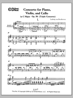 Concerto For Piano, Violin, And Cello von Ludwig van Beethoven (Download) 