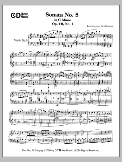 Sonata No. 5 In C Minor, Op. 10, No. 1 von Ludwig van Beethoven (Download) 