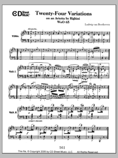 Variations (24) On An Arietta By Righini, Woo 65 von Ludwig van Beethoven (Download) 