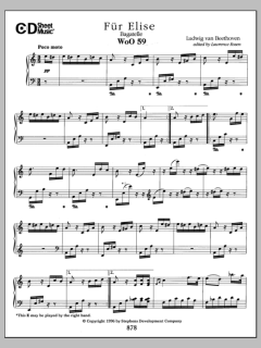 Bagatelle, Fur Elise, Woo 59 von Ludwig van Beethoven (Download) 