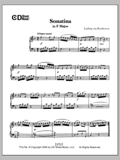 Sonatina In F Major von Ludwig van Beethoven (Download) 