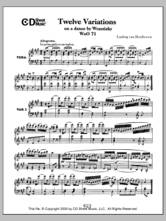 Variations (12) On A Dance By Wrantizky, Woo 71 von Ludwig van Beethoven (Download) 
