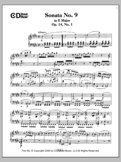 Sonata No. 9 In E Major, Op. 14, No. 1 von Ludwig van Beethoven (Download) 