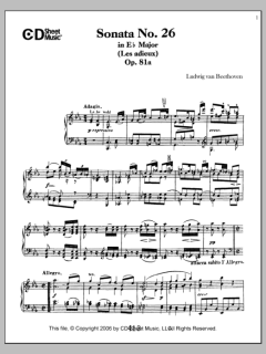 Sonata No. 26 In E-flat Major von Ludwig van Beethoven (Download) 