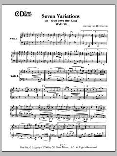 Variations (7) on "God Save the King", WoO 78 von Ludwig van Beethoven (Download) 