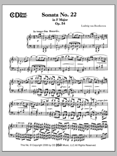 Sonata No. 22 In F Major, Op. 54 von Ludwig van Beethoven (Download) 